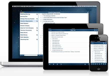 Cloud Outliner for Mac, iPhone, iPad, and iPod Touch