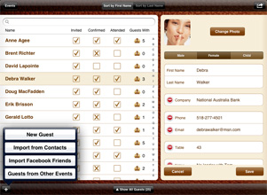 guests list editing ipad screenshot