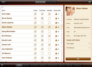 guests list ipad screenshot