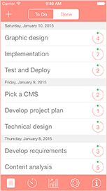 tasks list iPhone Be Focused